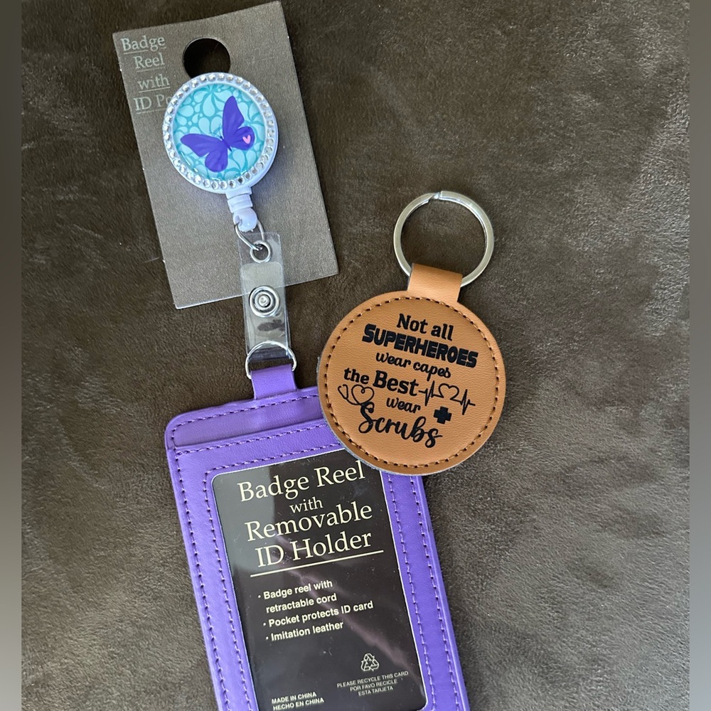 Badge holder with Reel & coin holder keychain